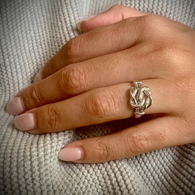 925 Silver Love Knot Ring created by Paul Wright Jewellery