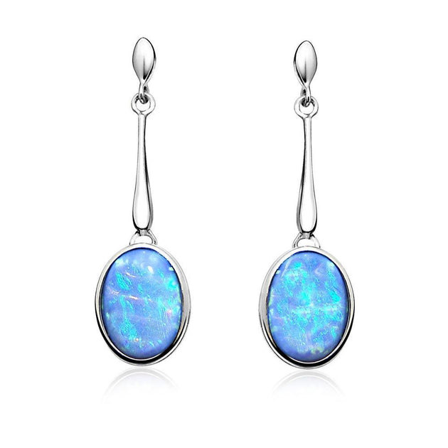 Owyhee good Blue Opal/Sterling Silver Earrings, Stone Size is 17 x 21 mm