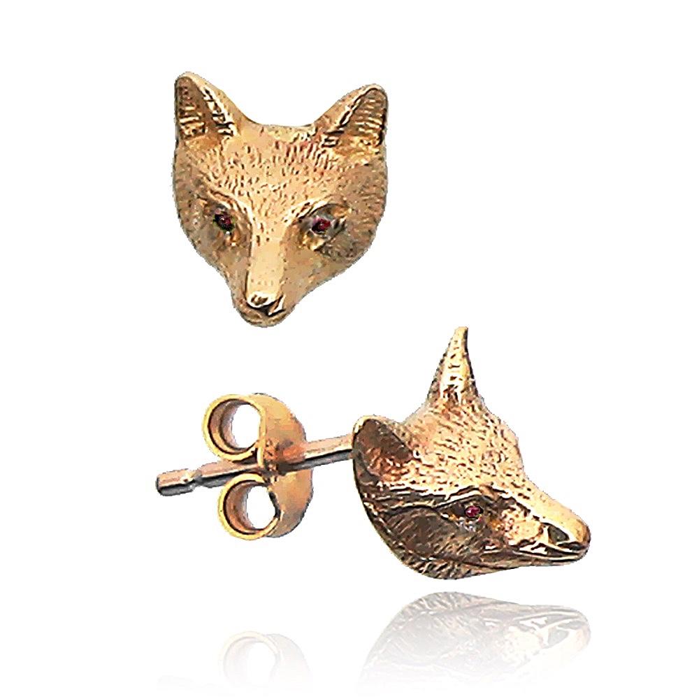 Gold on sale fox earrings