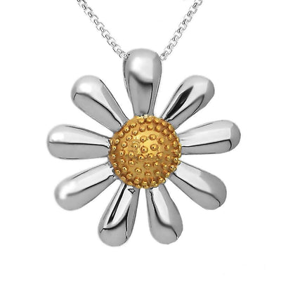 Silver Daisy Necklace 30mm - Paul Wright Jewellery